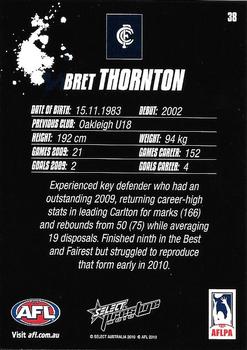2010 Select AFL Prestige #38 Bret Thornton Back